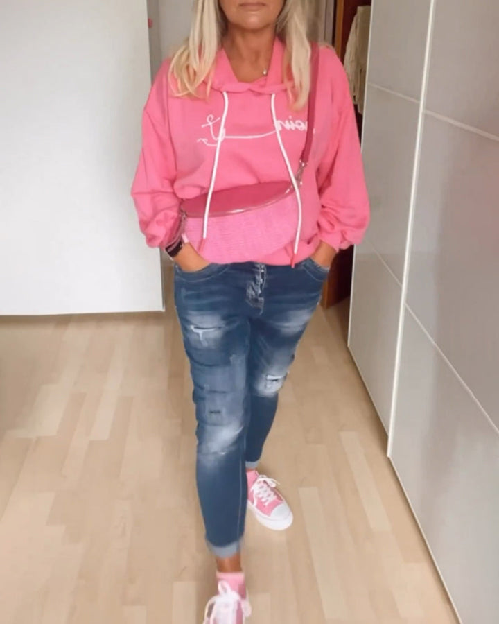 קפוצ'ונים בגזרה נינוחה עם עיצוב עוגן