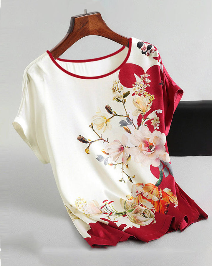 Ice Silk Printed Short Sleeve T-Shirt