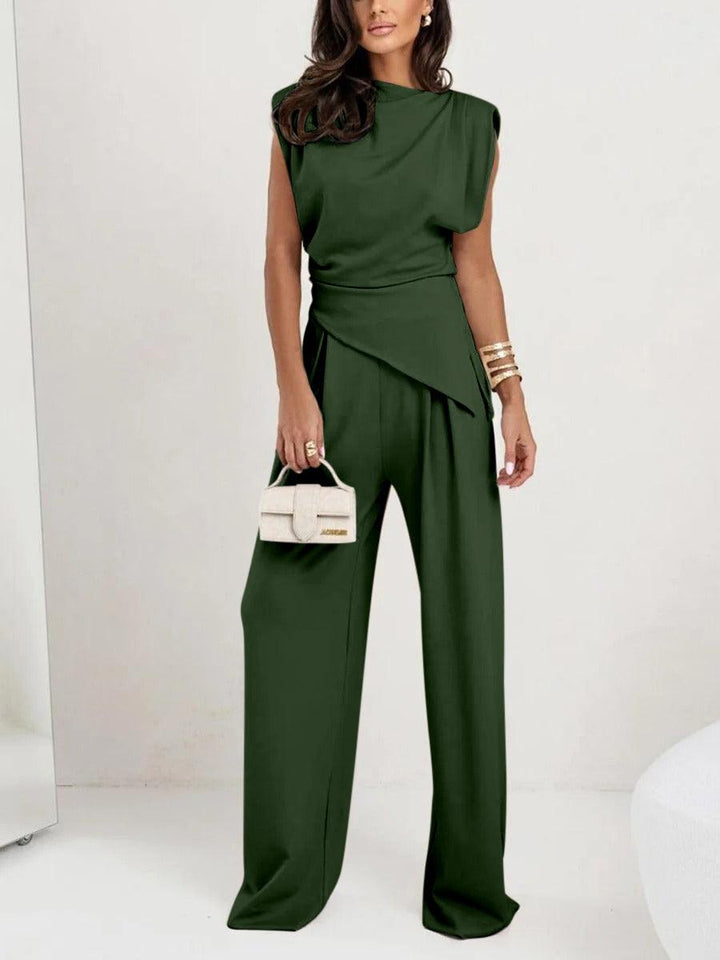 Irregular Sleeveless Casual Two-Piece Outfit