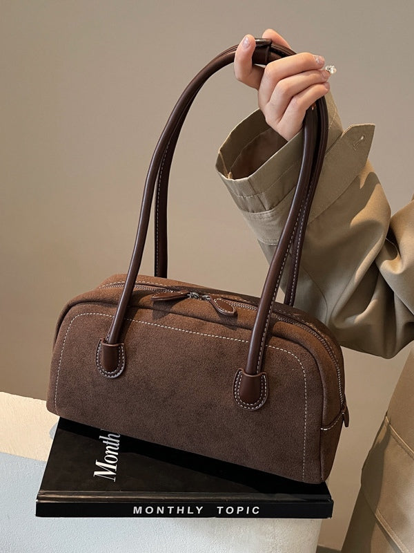 Vintage Frosted Shoulder Bag - Casual Pillow Style Handbag