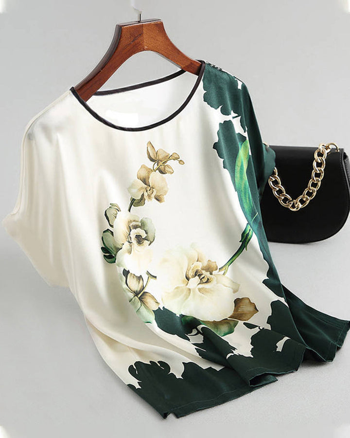 Ice Silk Printed Short Sleeve T-Shirt
