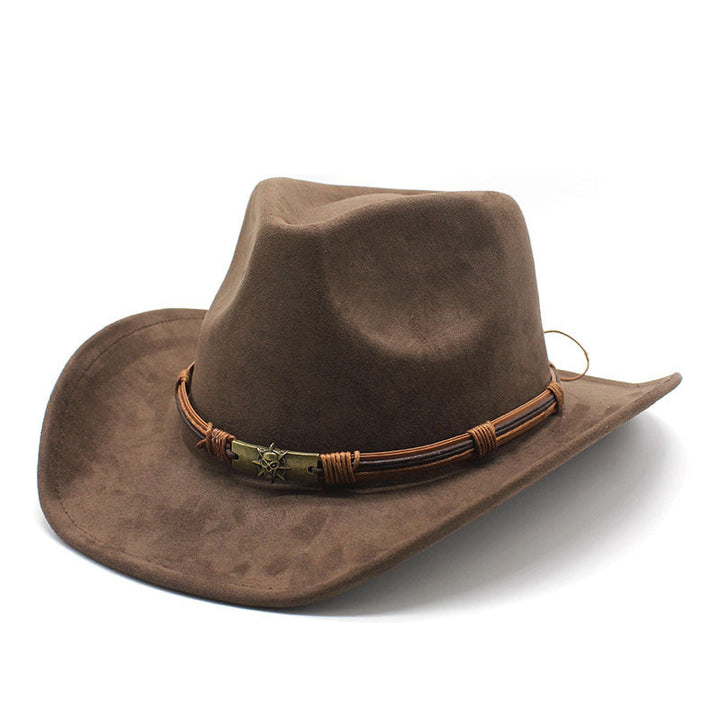 Western Cowboy Hat with Suede Curled Brim