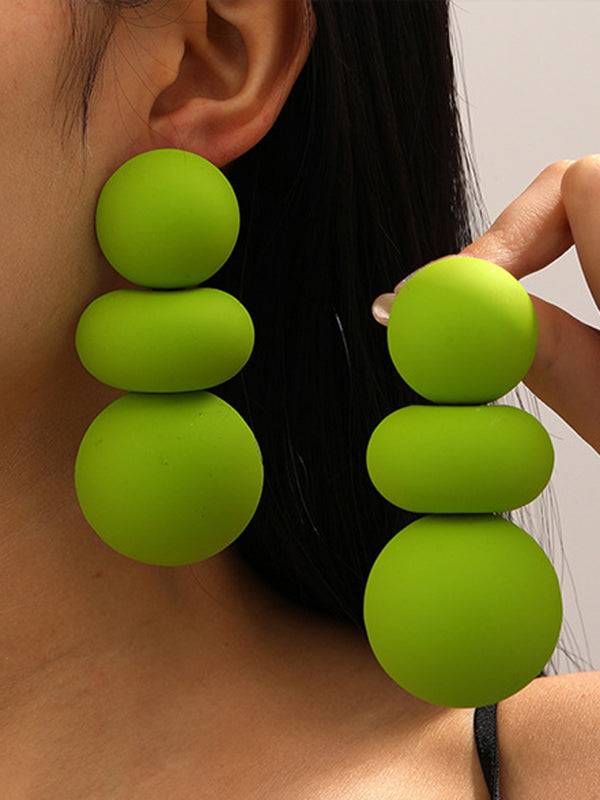 Geometric Beaded Solid Color Earrings