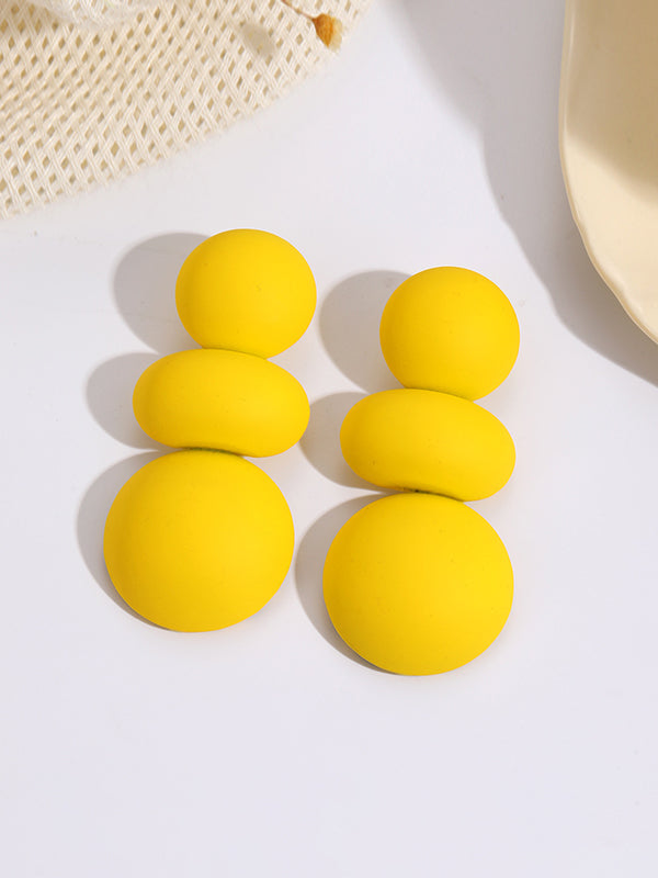 Geometric Beaded Solid Color Earrings