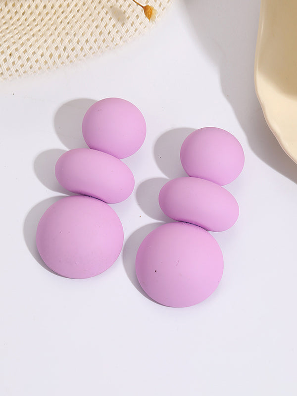 Geometric Beaded Solid Color Earrings