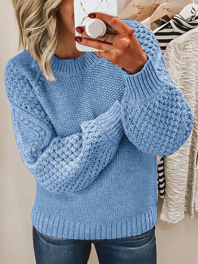 Jacquard Knit Crew Neck Sweater