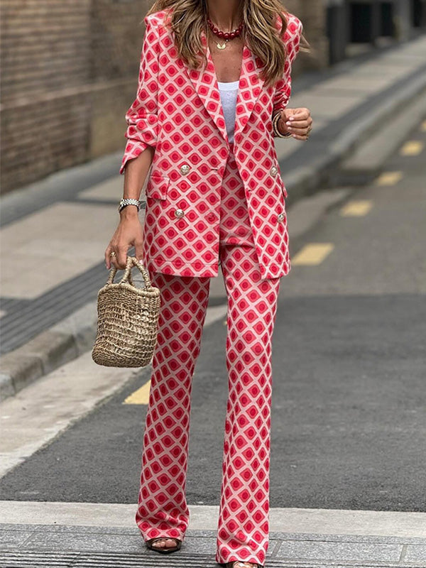 Trendy Printed Two-Piece Casual Suit