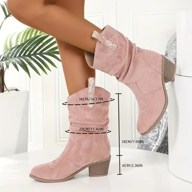 Retro Western Cowboy Ankle Boots with Tassels