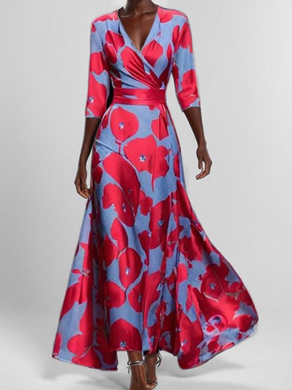 Chic Mid-Length Sleeve Maxi Dress
