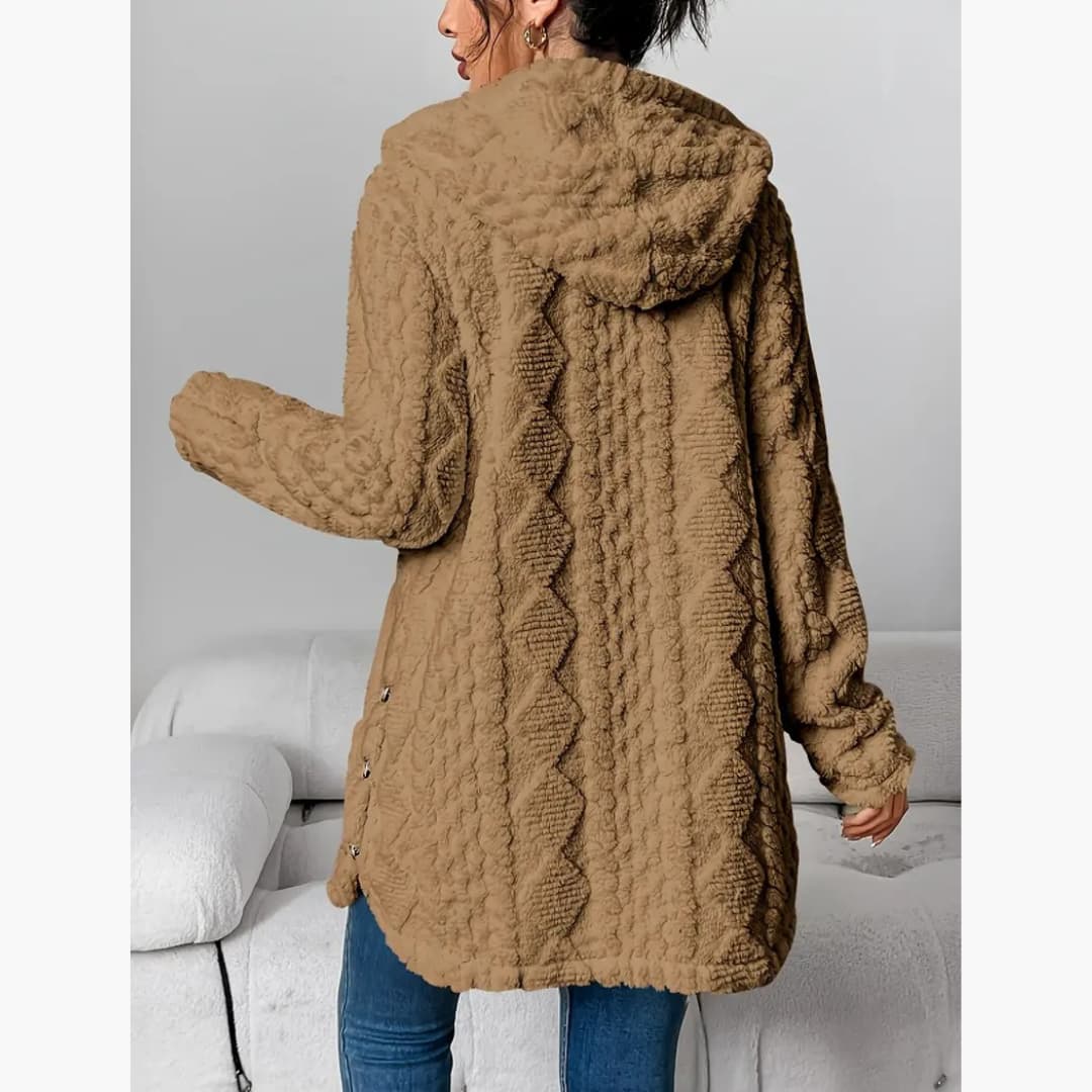 Edith - Women's Cozy Teddy Hoodie Coat
