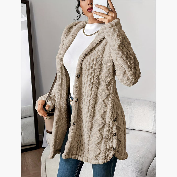 Edith - Women's Cozy Teddy Hoodie Coat
