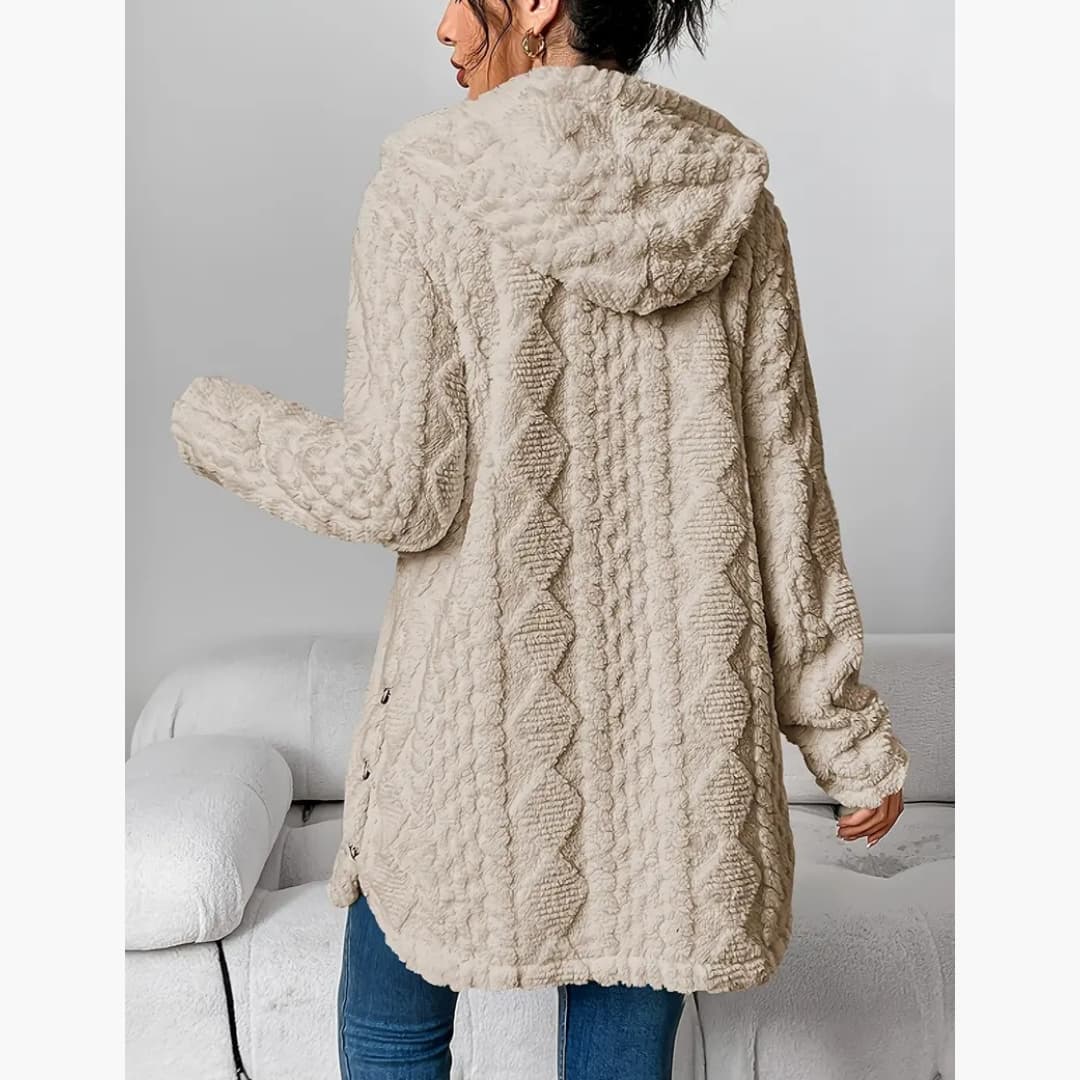 Edith - Women's Cozy Teddy Hoodie Coat