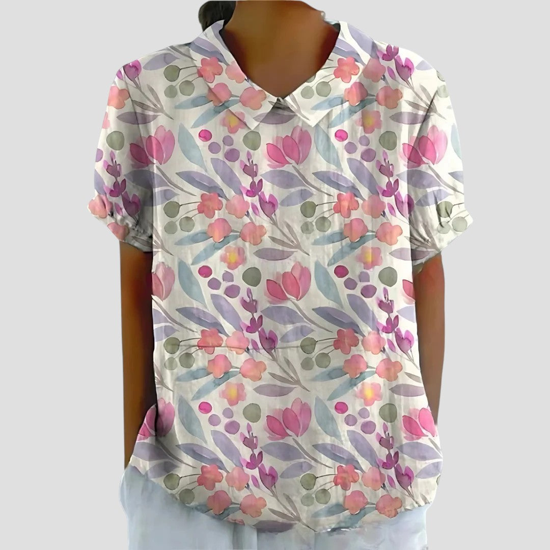 Yvonne – Floral Watercolor Blouse