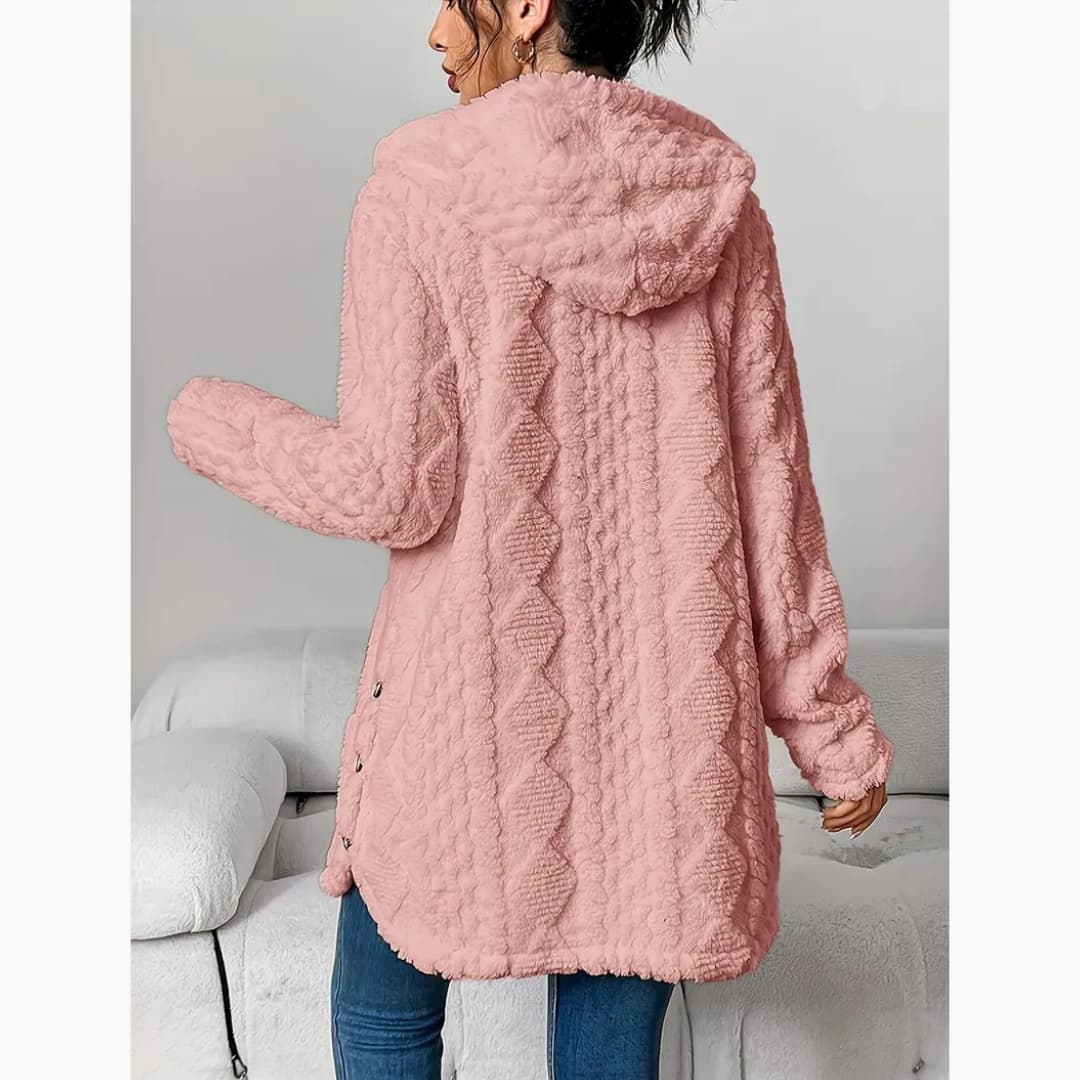Edith - Women's Cozy Teddy Hoodie Coat