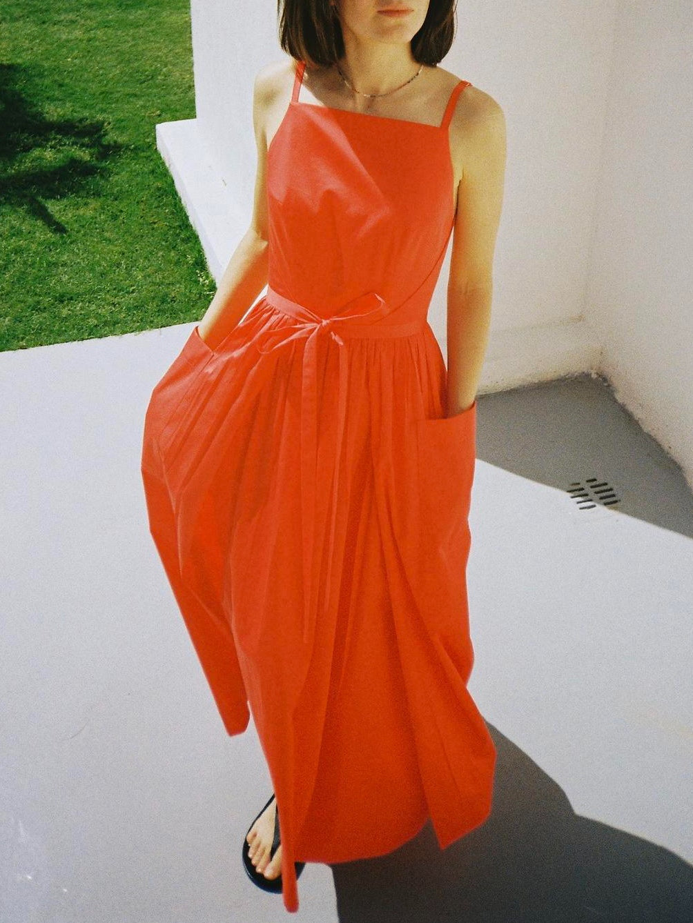 Seamless Sun Midi Dress with Waist Detail