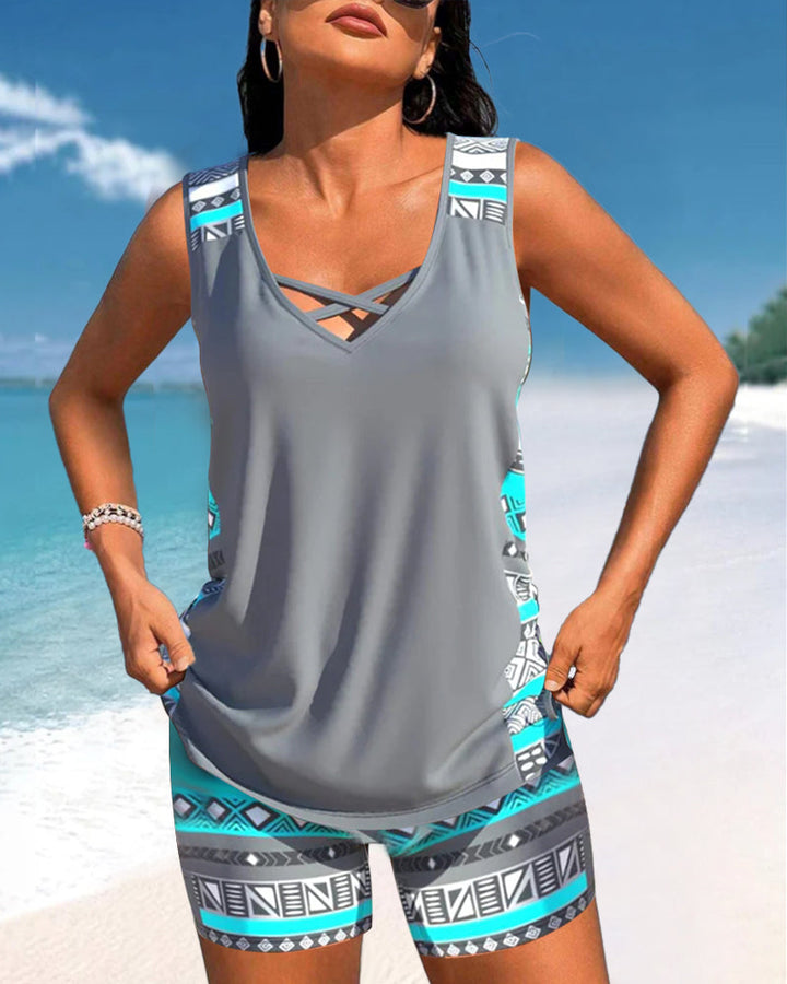 Sylvia Geometric Print Tankini