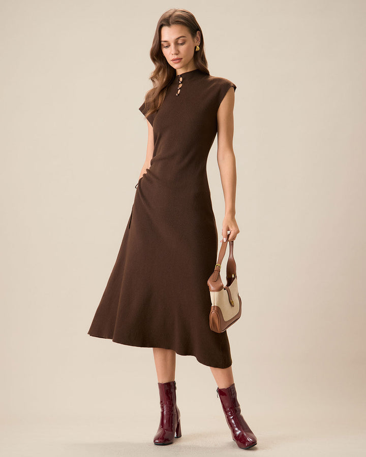 קפה – Figurbetontes Wende-Pulloverkleid für Frauen