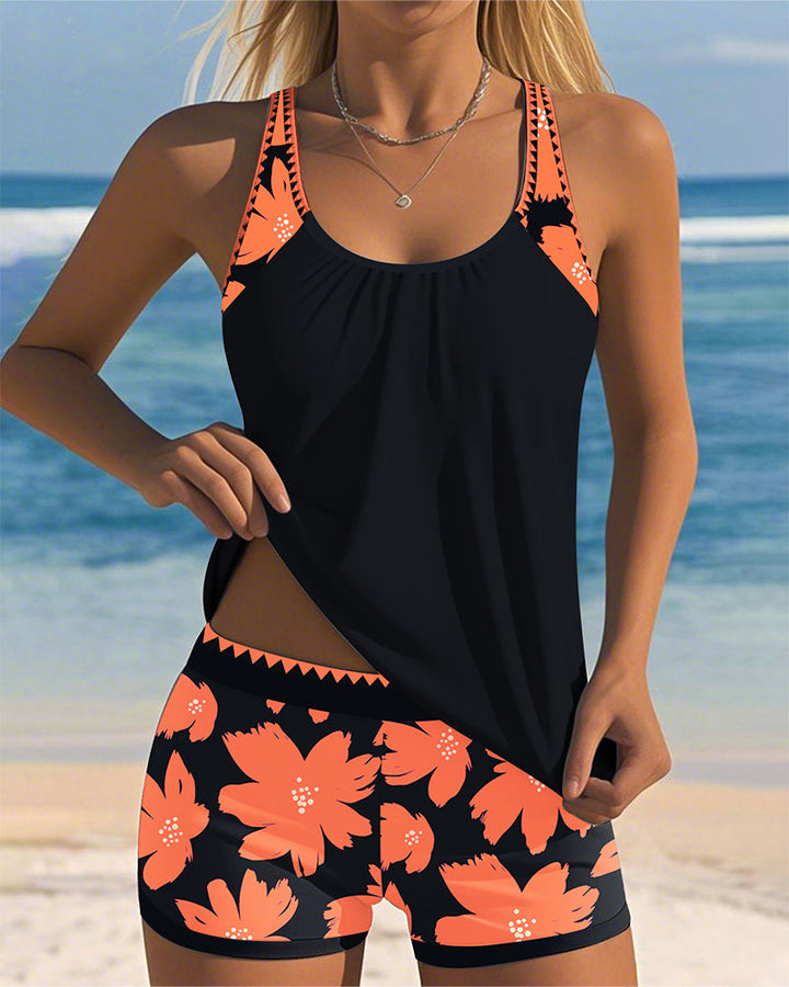 Judith - Printed U-Neck Sleeveless Tankini