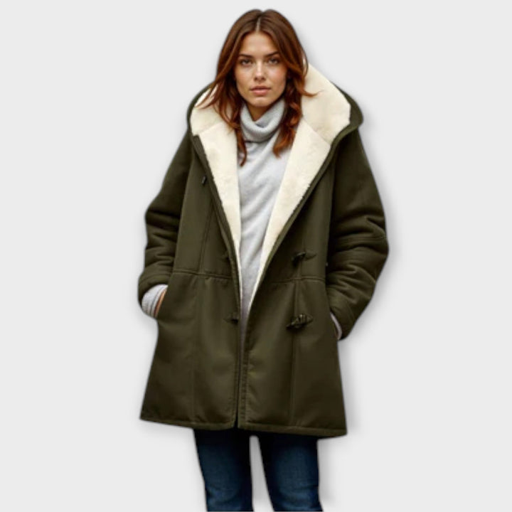 Antonia – Plush Faux Fur Double-Breasted Coat