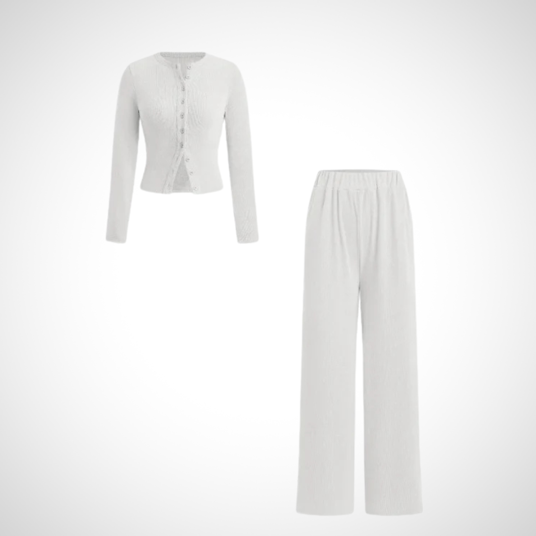 HAYLEY™ - Stylish Two-Piece Button Ensemble