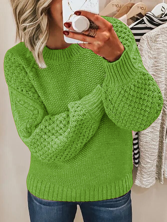Jacquard Knit Crew Neck Sweater