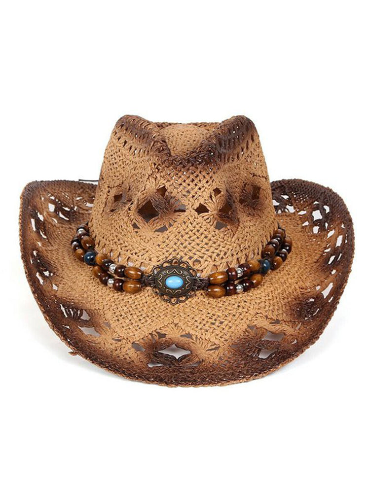 Vintage Western Denim Hollow Hat