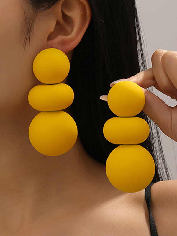 Geometric Beaded Solid Color Earrings