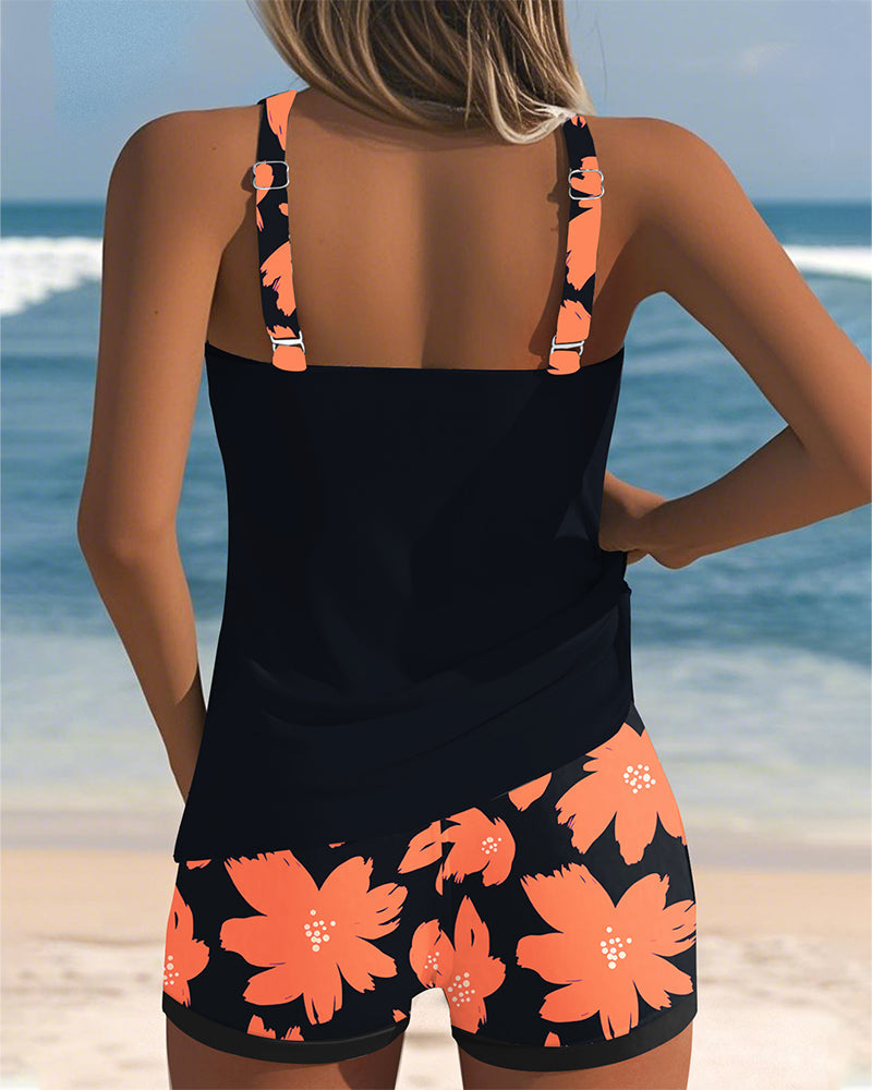 Judith - Printed U-Neck Sleeveless Tankini