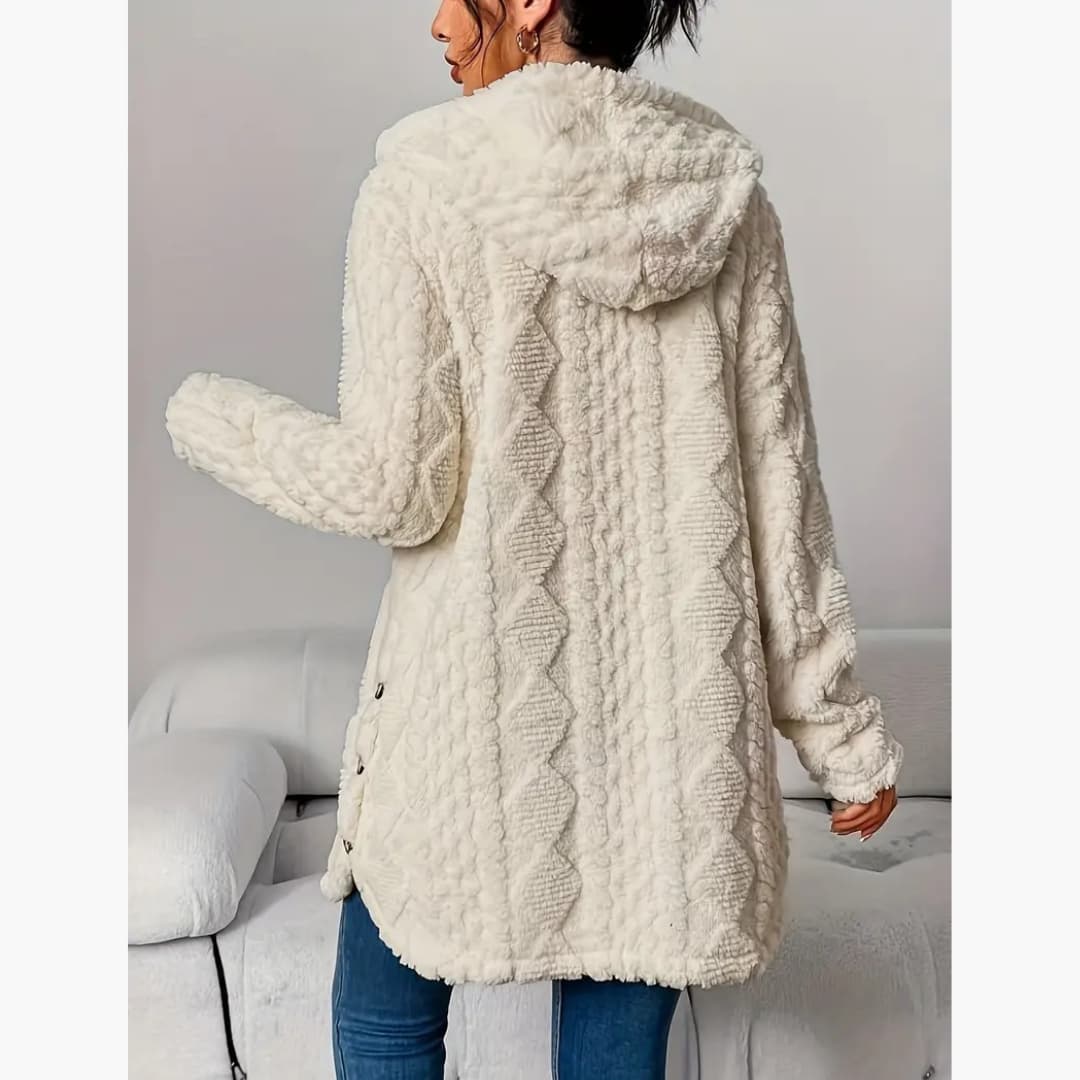 Edith - Women's Cozy Teddy Hoodie Coat