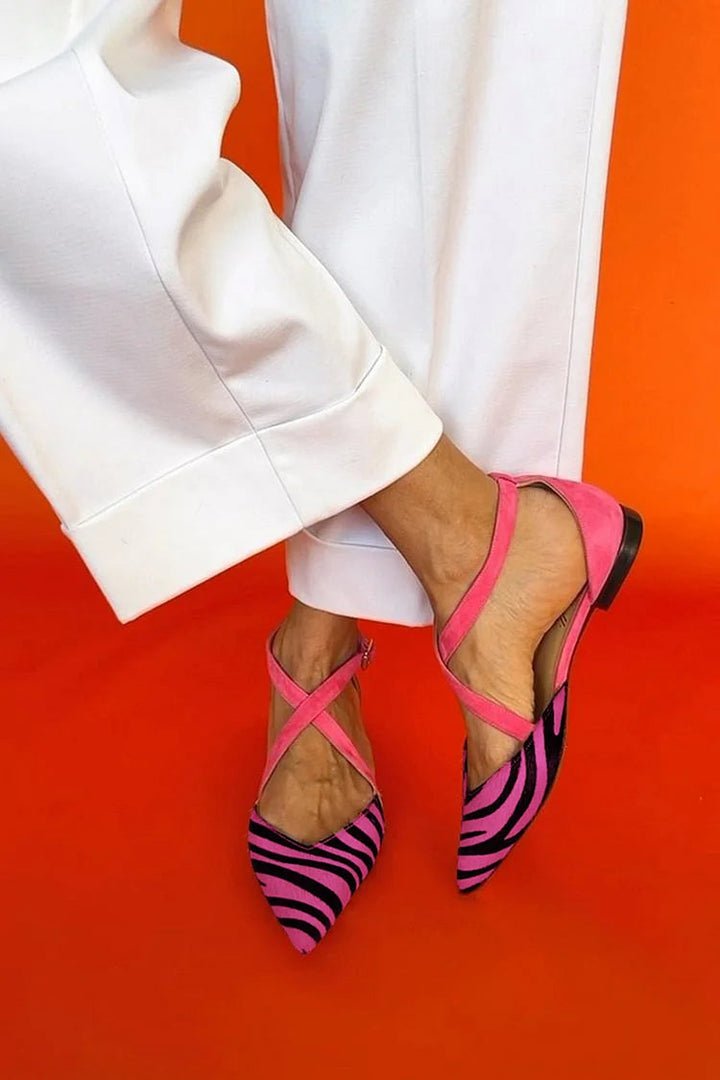 Miranda - Chic Cross-Strap Flat Shoes