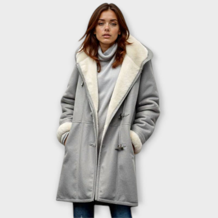 Antonia – Plush Faux Fur Double-Breasted Coat