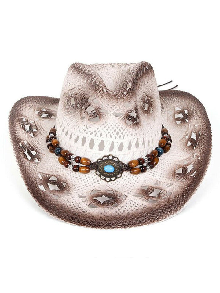 Vintage Western Denim Hollow Hat
