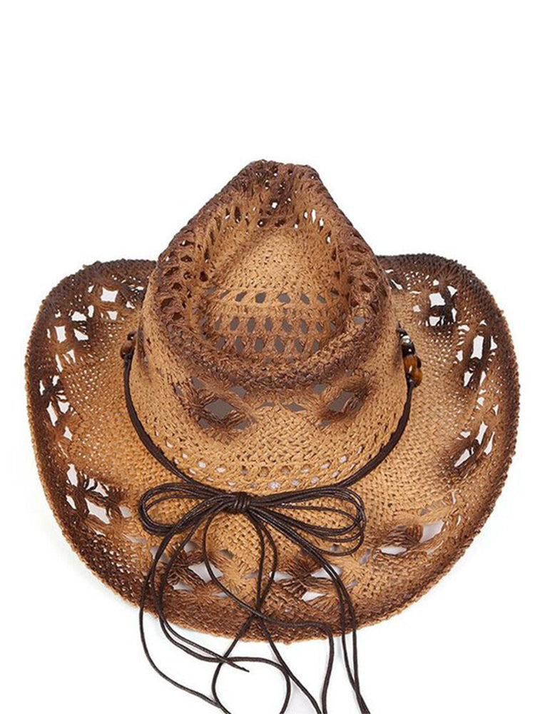 Vintage Western Denim Hollow Hat