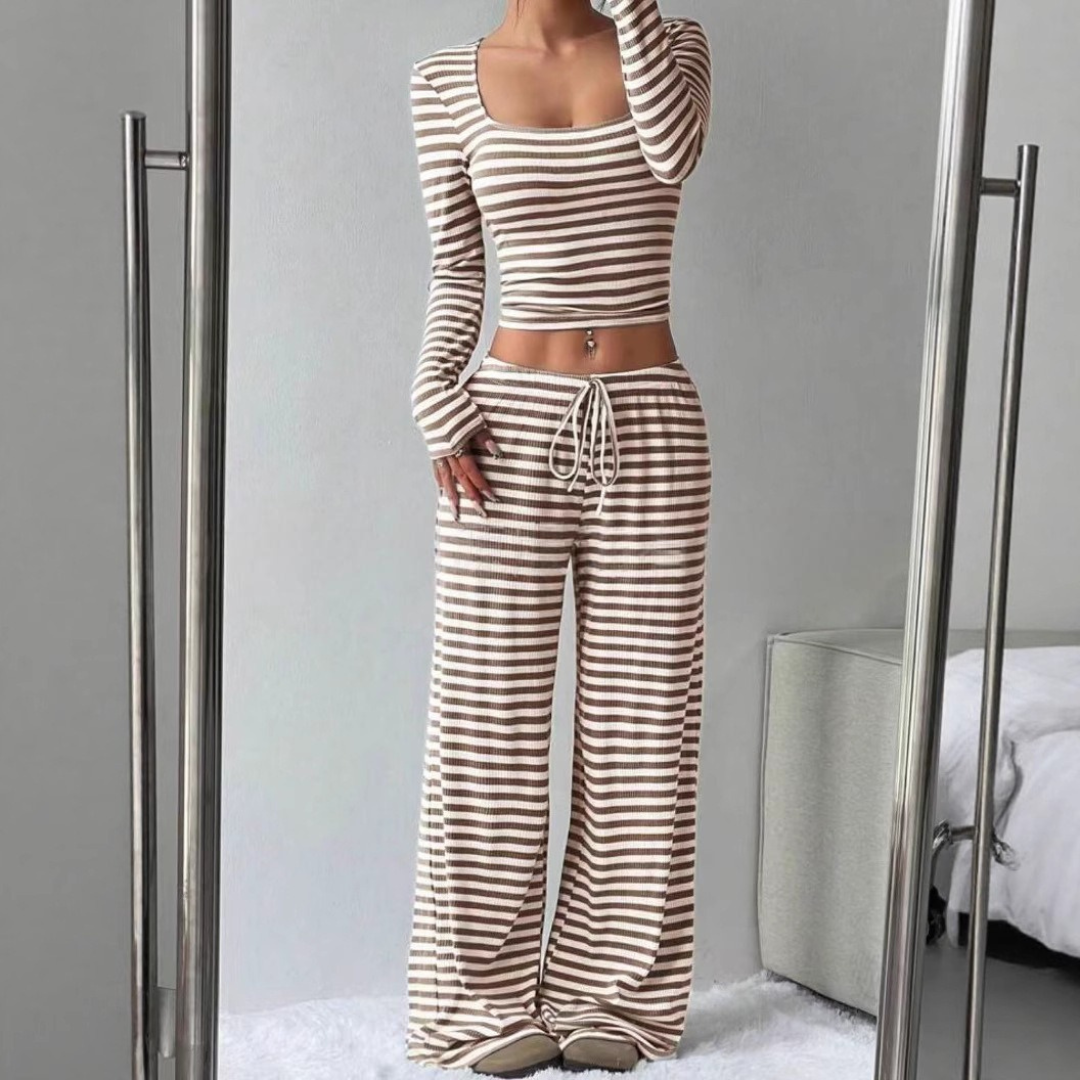 LORNA™ – Relaxed Fit Crop Top and Pant Lounge Set