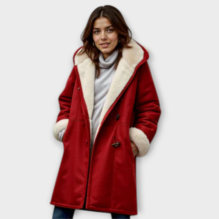 Antonia – Plush Faux Fur Double-Breasted Coat