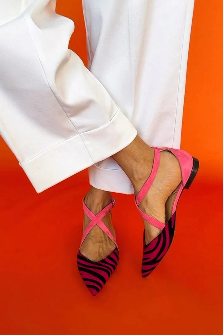Miranda - Chic Cross-Strap Flat Shoes
