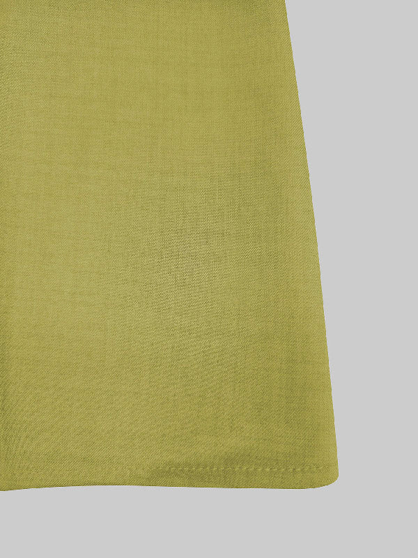 Maxi Dress with A-Line Loose Fit, Pleats, Pockets, Split Joint, and Zipper - Round Neck Design