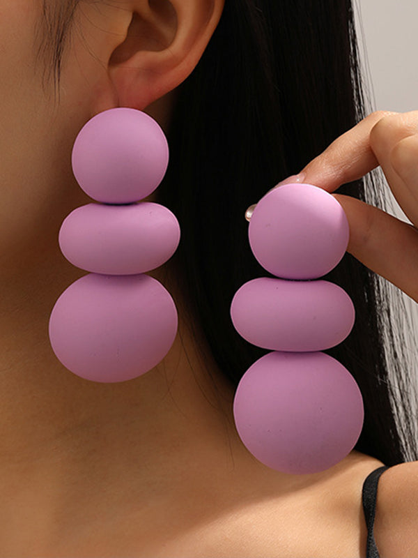 Geometric Beaded Solid Color Earrings