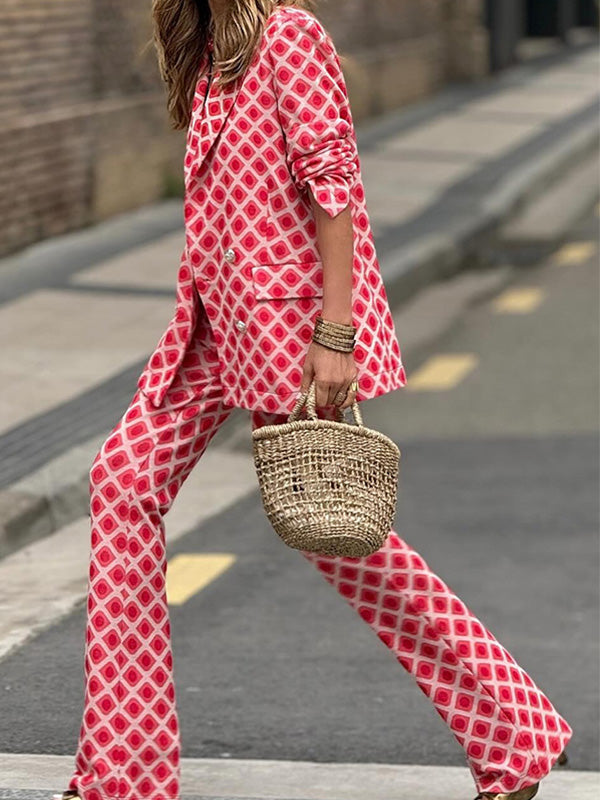 Trendy Printed Two-Piece Casual Suit