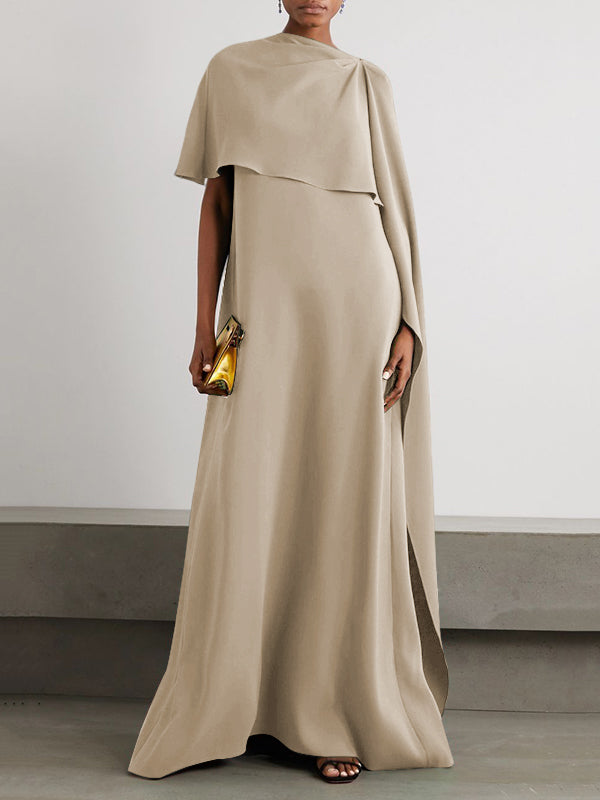 Flowy Asymmetrical Solid Maxi Dresses