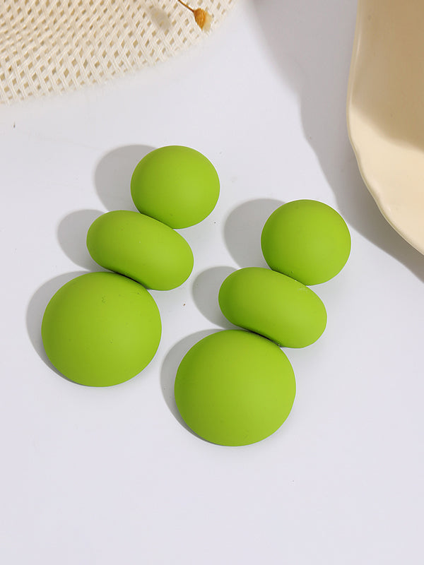 Geometric Beaded Solid Color Earrings