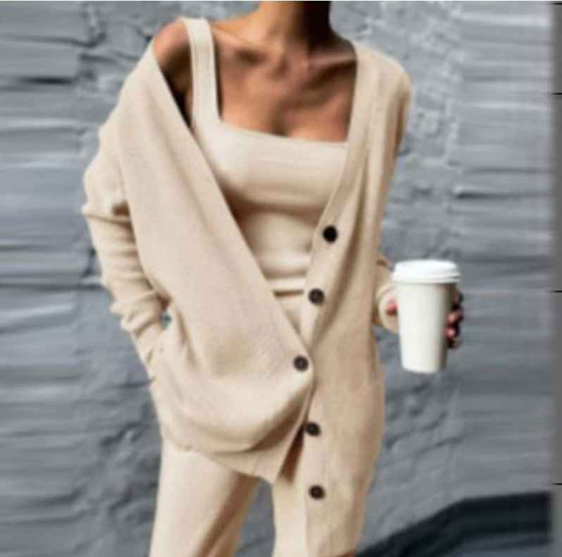 Cozy Knit Three-Piece Ensemble