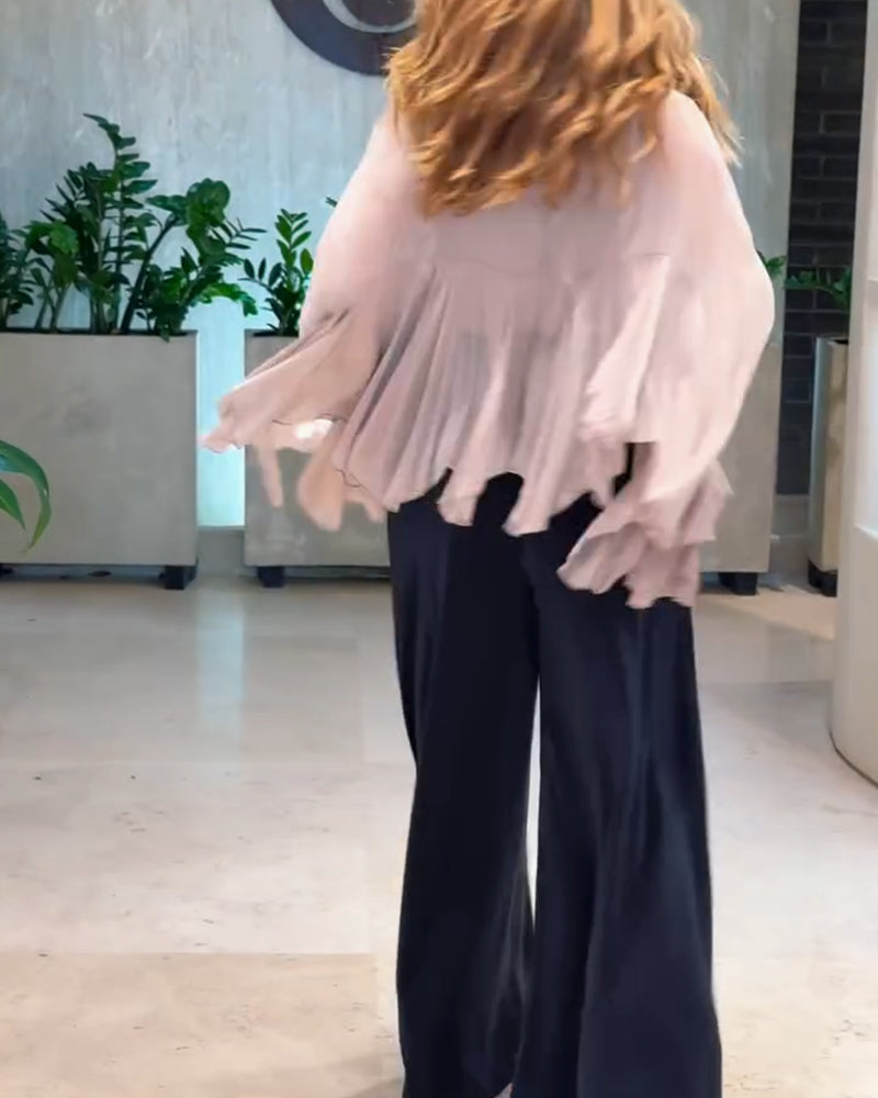 חולצה שיקית בצבע אחיד