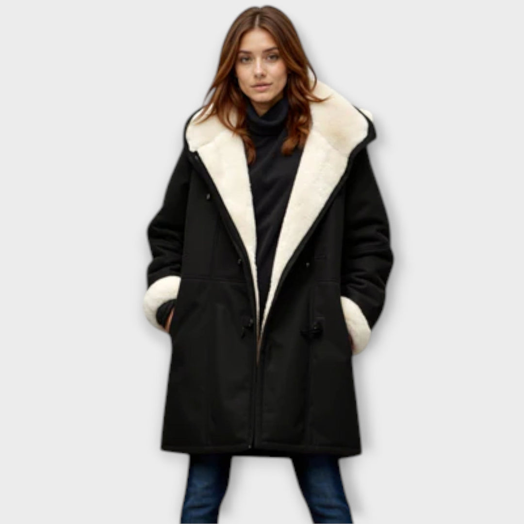 Antonia – Plush Faux Fur Double-Breasted Coat