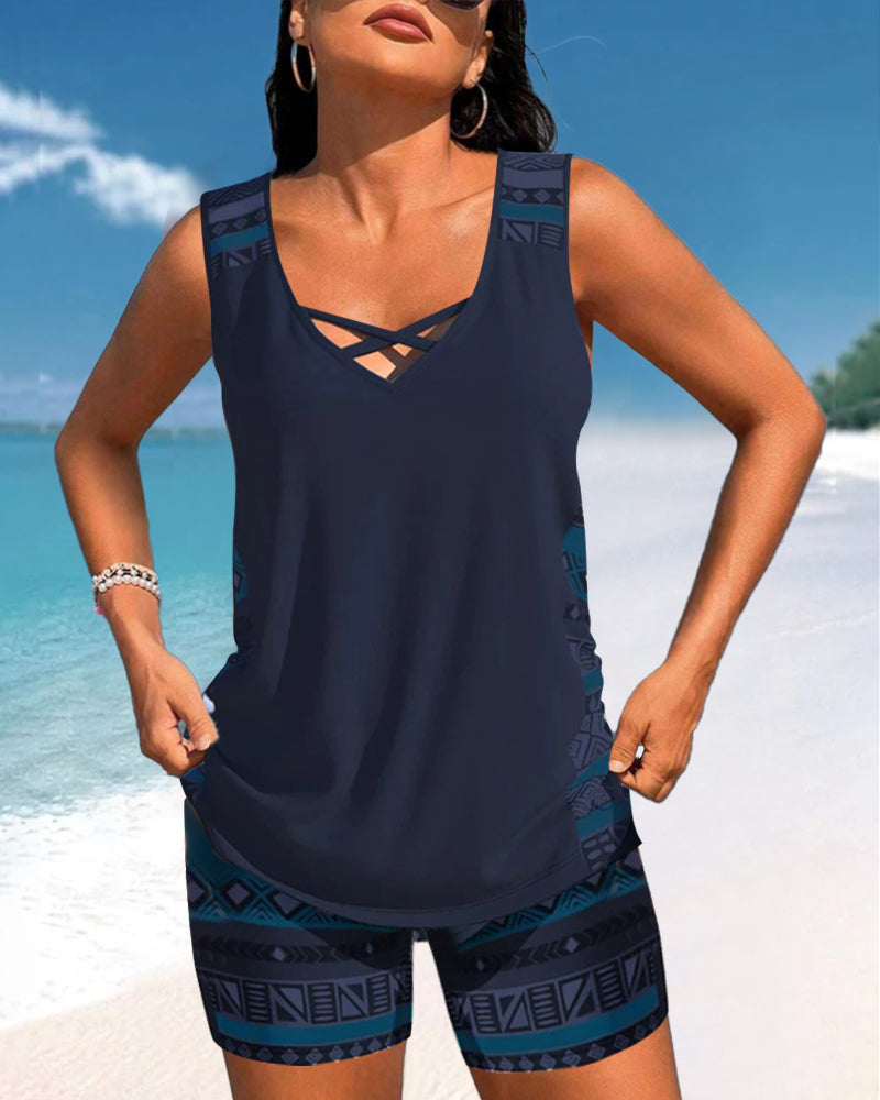 Sylvia Geometric Print Tankini
