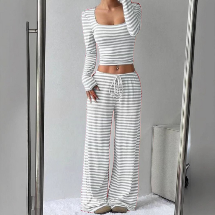 JANA™ - Cozy Crop Top and Pants Lounge Set with Relaxed Fit