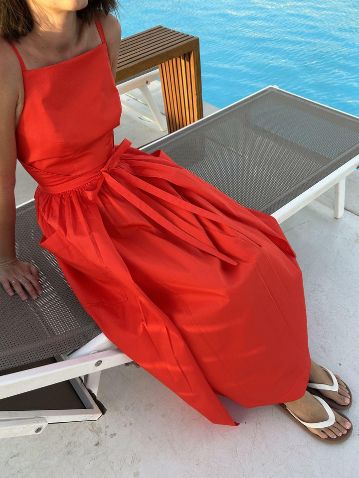 Seamless Sun Midi Dress with Waist Detail
