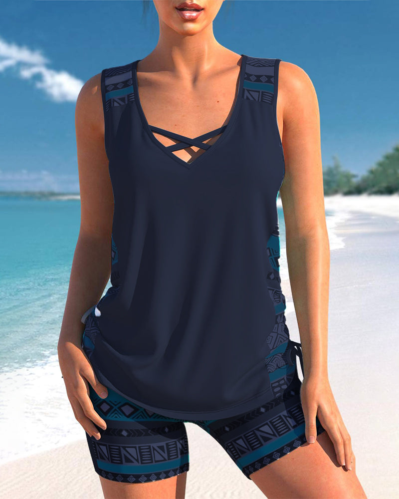 Sylvia Geometric Print Tankini