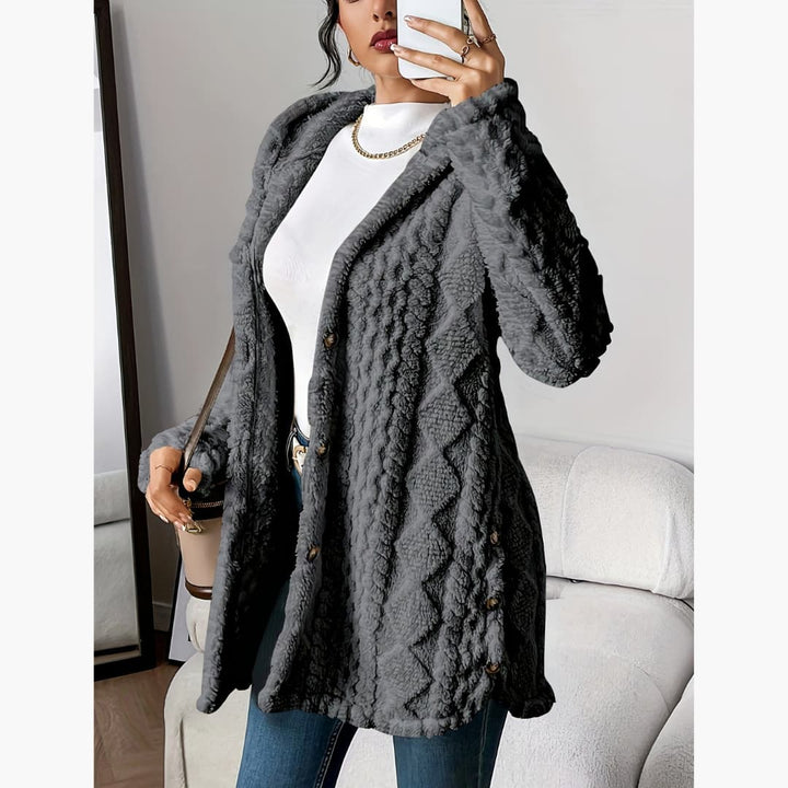 Edith - Women's Cozy Teddy Hoodie Coat