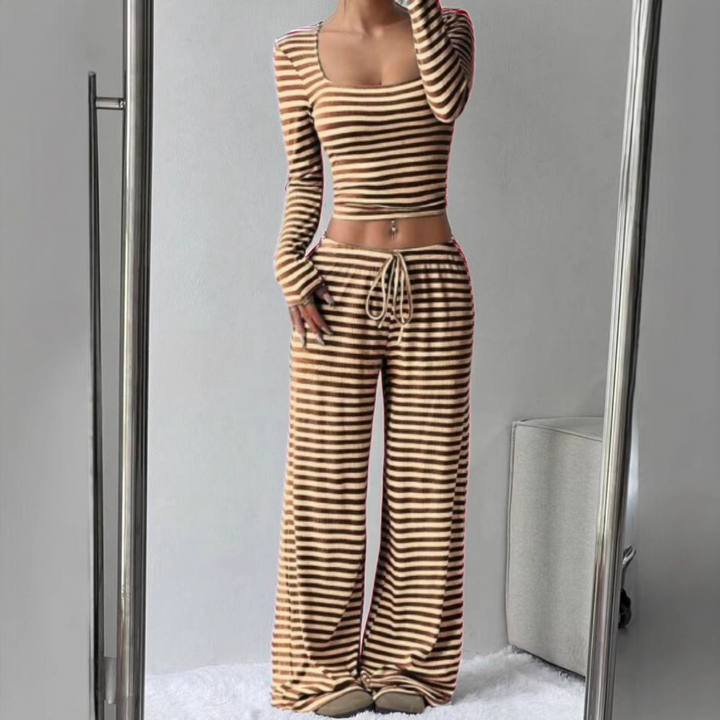 JANA™ - Cozy Crop Top and Pants Lounge Set with Relaxed Fit